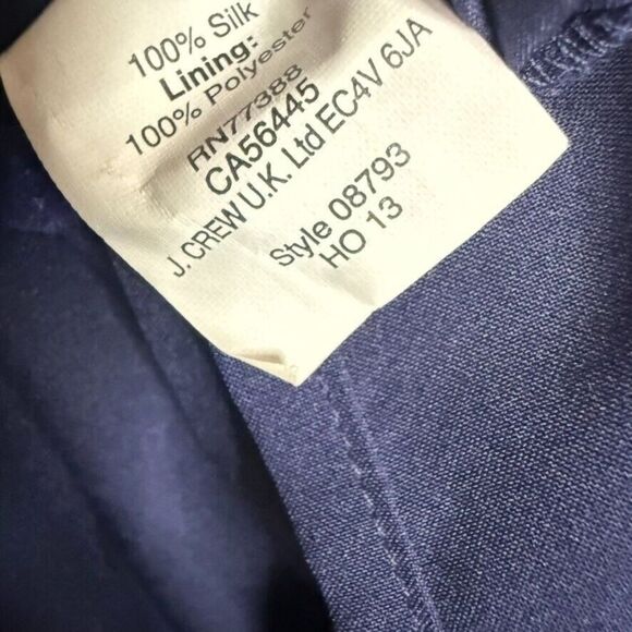 MADEWELL Silk Cinema Dress Women 2 Blue Lined Pockets Collard‎ Preppy Office - Picture 5 of 9